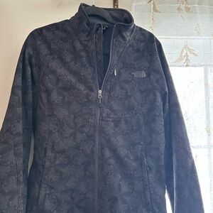 North Face waterproof fleece jacket gray floral